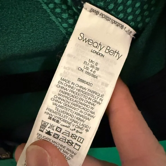 Sweaty Betty London Half Zip Performance Top Green Blue Colorblock Size S - Picture 2 of 3